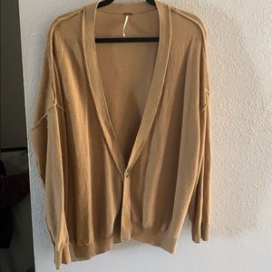 Free People Camel-Colored Cardigan Sweater